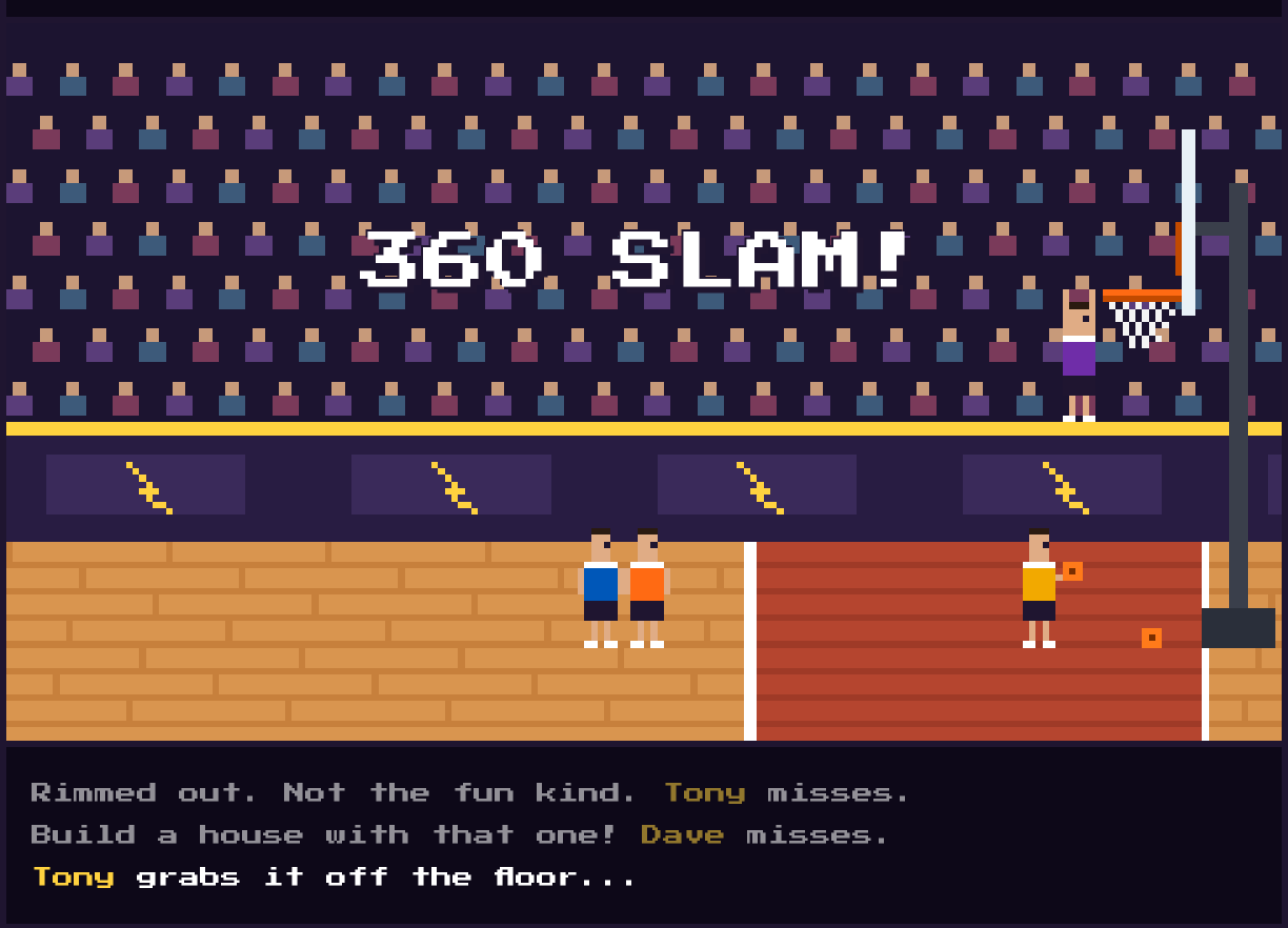 Player throws down a 360 slam