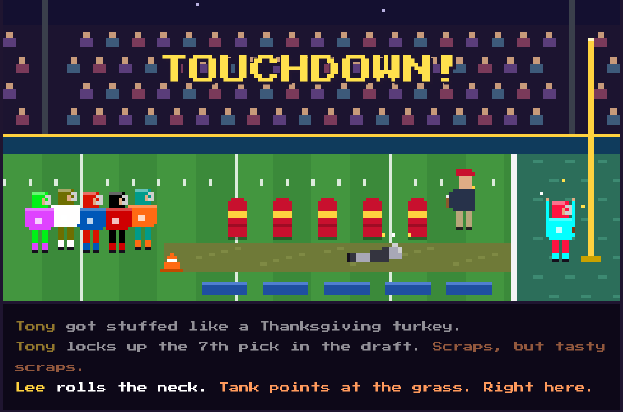 Touchdown celebration in the end zone